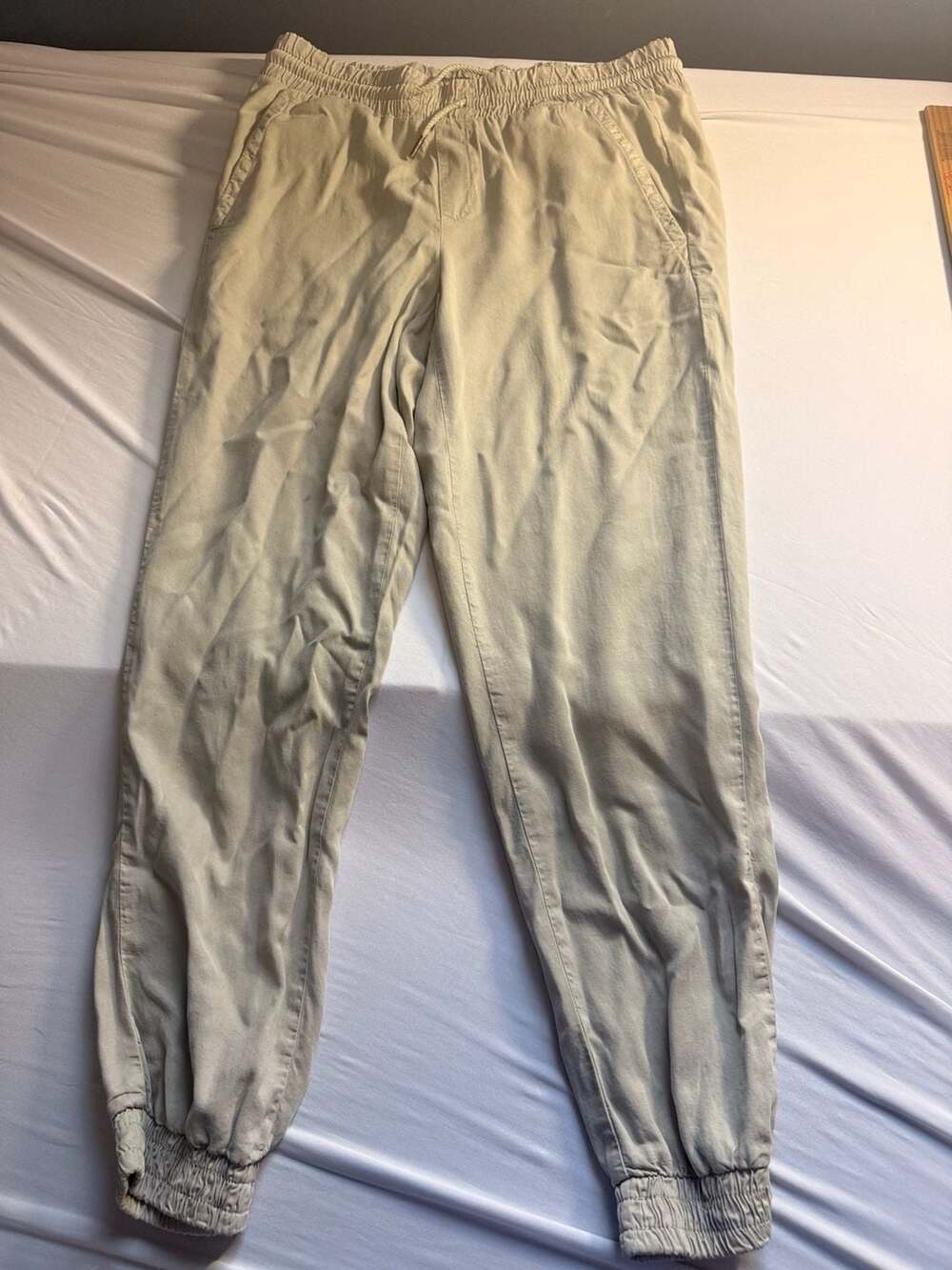 Zara Khaki Tapered Leg Elastic Waist Jogger Pants Size Medium